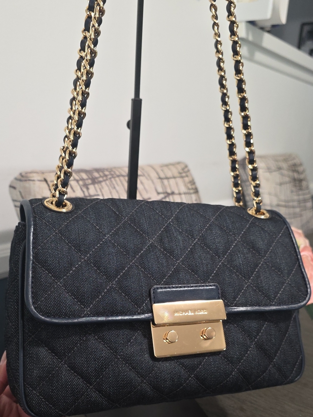 Michael Kors Sloan Denim Quilted Purse